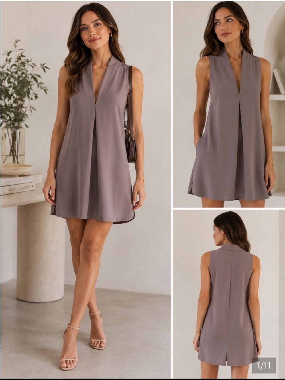 Artizia Wilfred nud monge aline sleeveless mini dress size XS